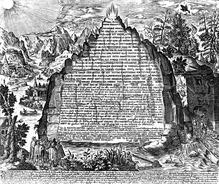 Anfiteatro de la Sabiduría Eterna, Hanau 1609. Volcán que representa el verdadero Secreto de Hermes.