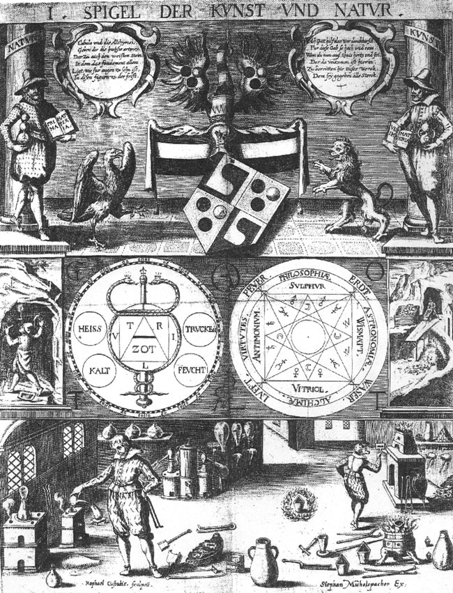 Steffan Michelspacher, Cabala. Augsburgo, 1616. 1. Spigel der Kunst and Natur = Espejo del Arte y la Naturaleza.