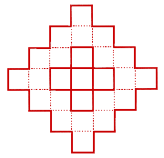 Cuadrícula precolombina de 5 y 20 elementos